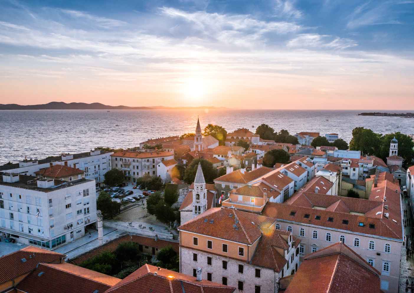 sunset-zadar-croatie-ville